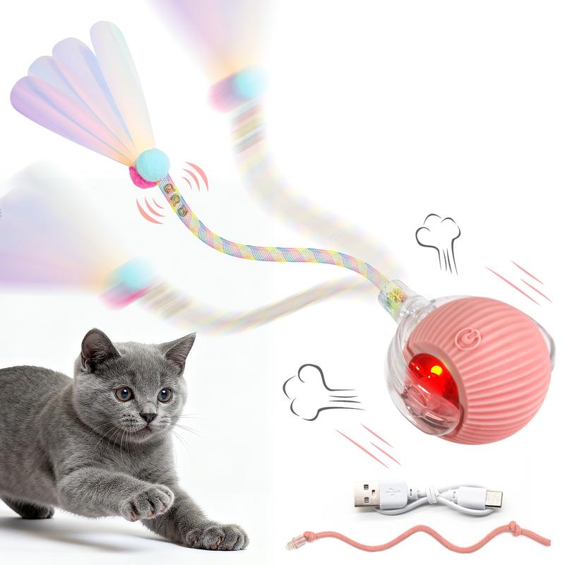 Interactive Rechargeable Rolling Ball Toy for Cats & Small Dogs