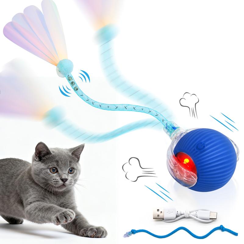 Interactive Rechargeable Rolling Ball Toy for Cats & Small Dogs