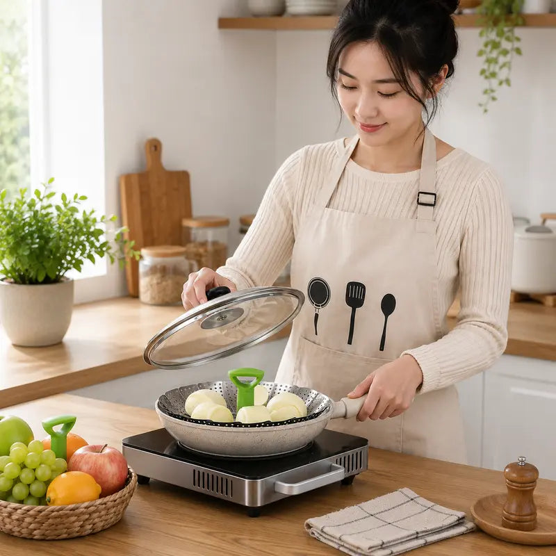 SteamEase Expandable Stainless Steel Steamer Basket for Multiple Pot Sizes