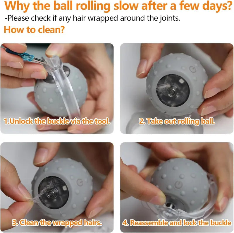 Interactive Rechargeable Rolling Ball Toy for Cats & Small Dogs