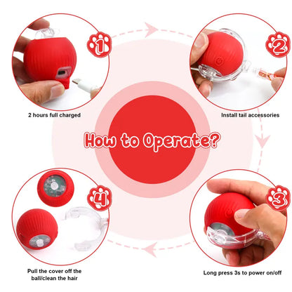 Interactive Rechargeable Rolling Ball Toy for Cats & Small Dogs