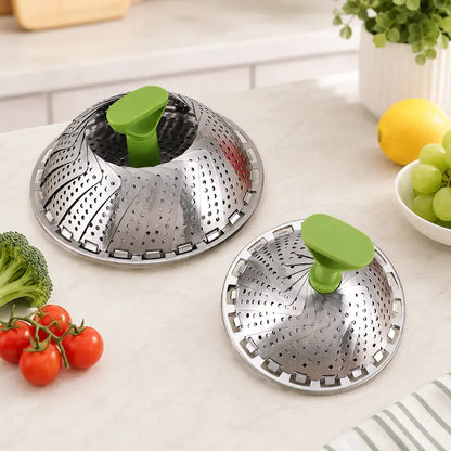 SteamEase Expandable Stainless Steel Steamer Basket for Multiple Pot Sizes