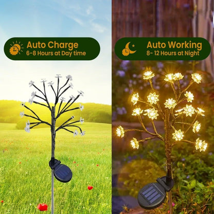 🌸Outdoor Waterproof Cherry Blossom  Multicolor Solar Garden Lights