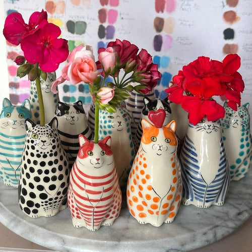 🎉Limited Edition - Hand-Painted Cat Vase Collection