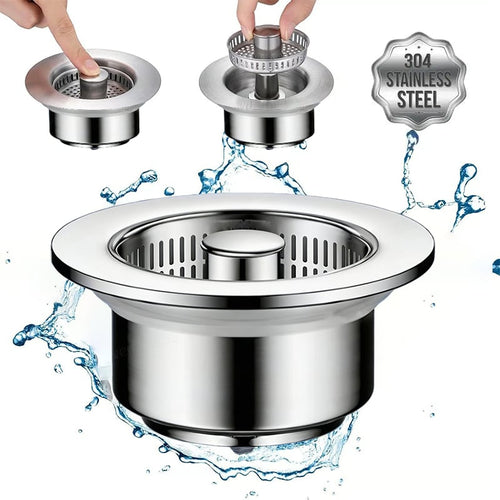 🔥🔥Upgraded 3 in 1 Kitchen Sink Drain Strainer