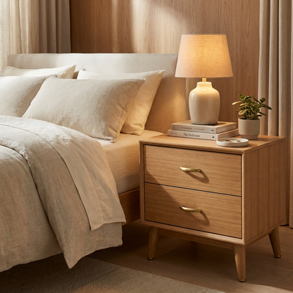 Mid-Century Modern 2-Drawer Nightstand