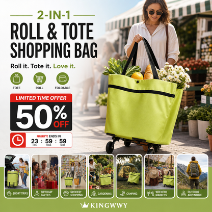 📢📢40% OFF !! ⏰2-in-1 Foldable Shopping Cart