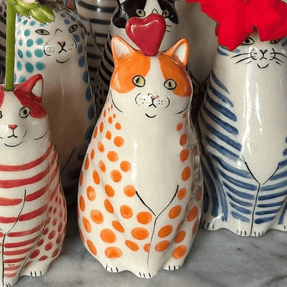 🎉Limited Edition - Hand-Painted Cat Vase Collection