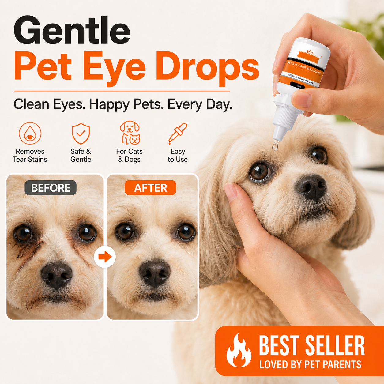 🎉🎉Buy 3 Get 2 Free! 🐈🐕Protect your furry friends' hygiene and health!Gentle Cleansing Pet Eye Drops