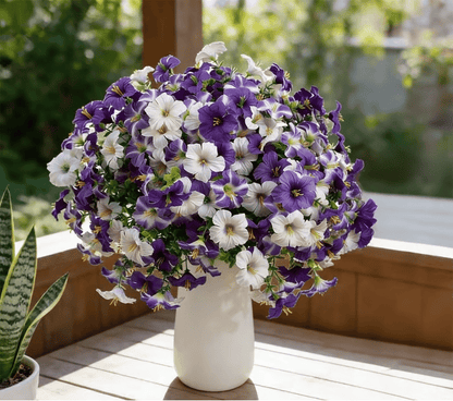 🌱Artificial Flowers for Outdoors.  Fake Outdoor Petunias UV Resistant (Zero Pollen Allergies)