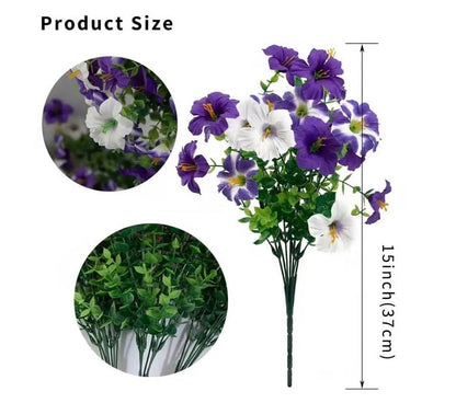 🌱Artificial Flowers for Outdoors.  Fake Outdoor Petunias UV Resistant (Zero Pollen Allergies)