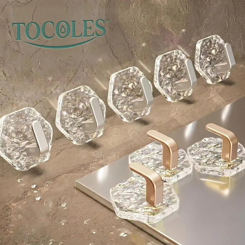 Self-Adhesive Hooks 10/20 Pack Hexagonal Ripple Design Heavy Duty Sticky Hooks