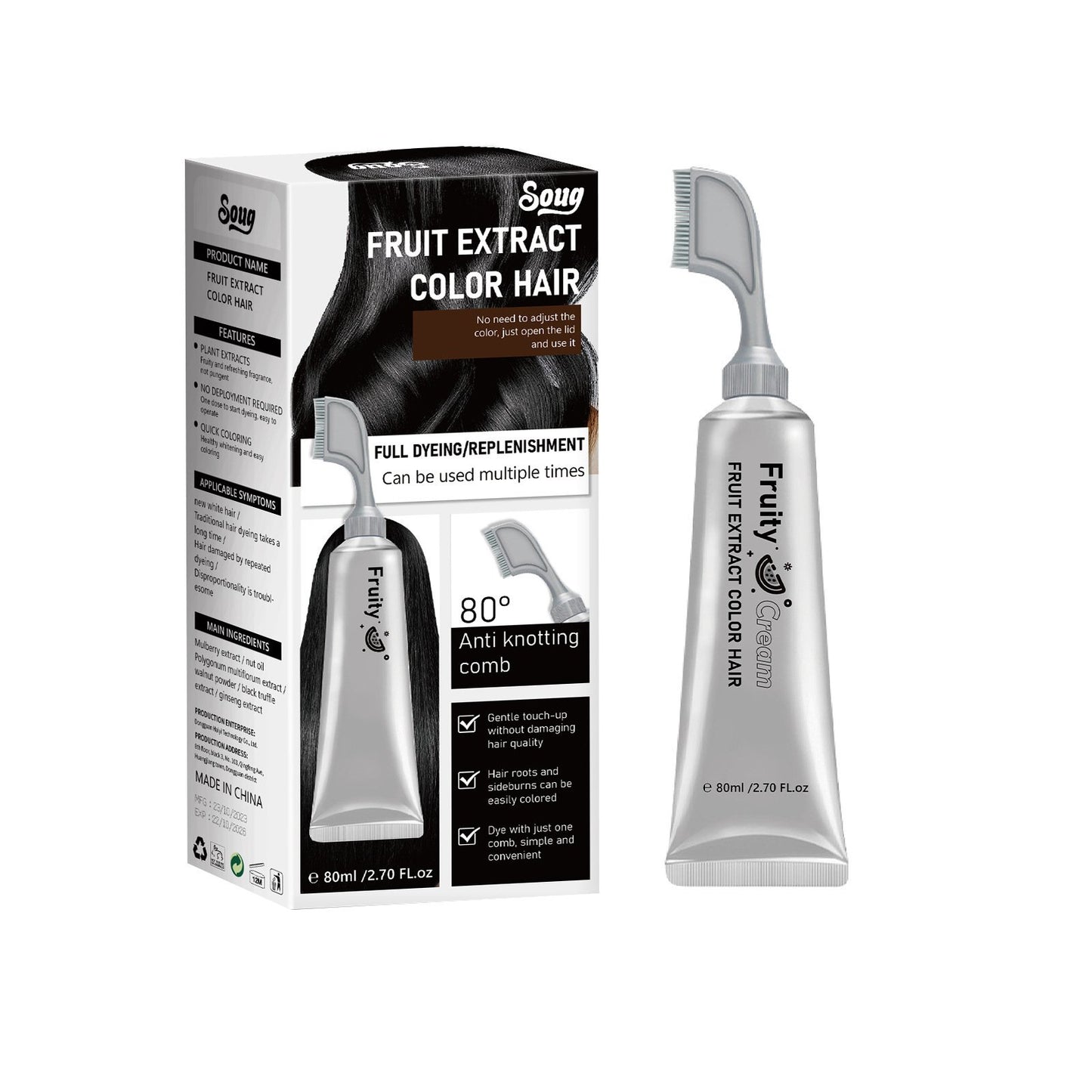✨ Salon-Grade Ammonia-Free Hair Color Comb | Effortless No-Mix Botanical Dye for Vibrant. Healthy Hair