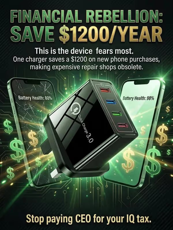 Four-Port Travel Charger for Extended Phone Battery Life