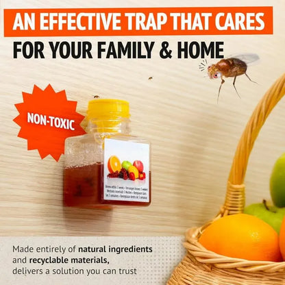 🔥Ultra-Strong Fruit Fly Trap - User Friendly (Up to 3 Weeks per Bottle)