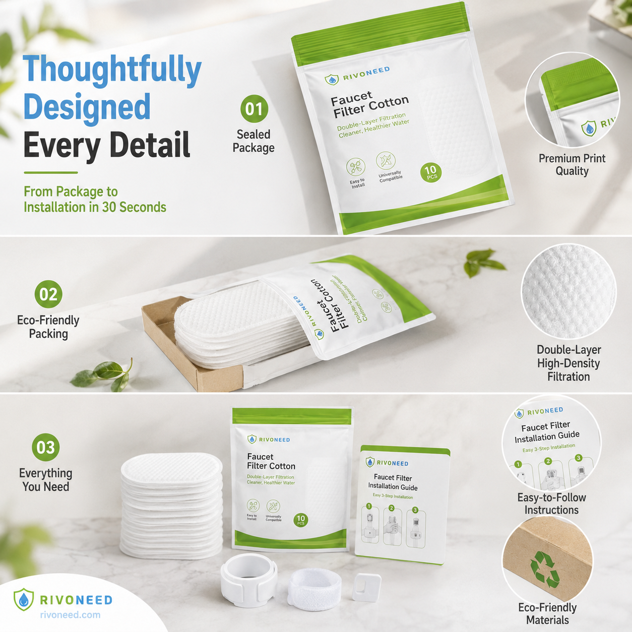 🥳2026 HOT SALE🥳💞50K+ SOLD! 🚰💧 50% OFF! Anti-Splash Kitchen Faucet Cotton Filter – Multi-layer PP cotton removes rust. sediment & impurities. Protects your tap water – cleaner. safer. better taste! 🛡️✨