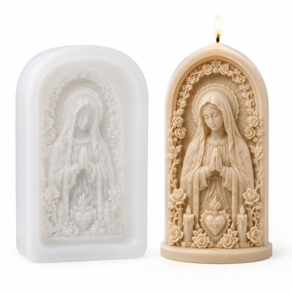 ⏳ Last Day 49% OFF – ✝️ 2-Piece Good Shepherd Jesus 3D Candle Mold Set | Sculpted Cross. Lamb & Floral Relief for Faith-Inspired Handmade Candles 🕯️✨