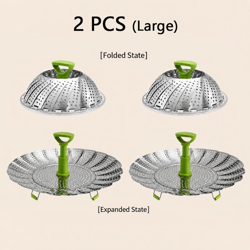SteamEase Expandable Stainless Steel Steamer Basket for Multiple Pot Sizes