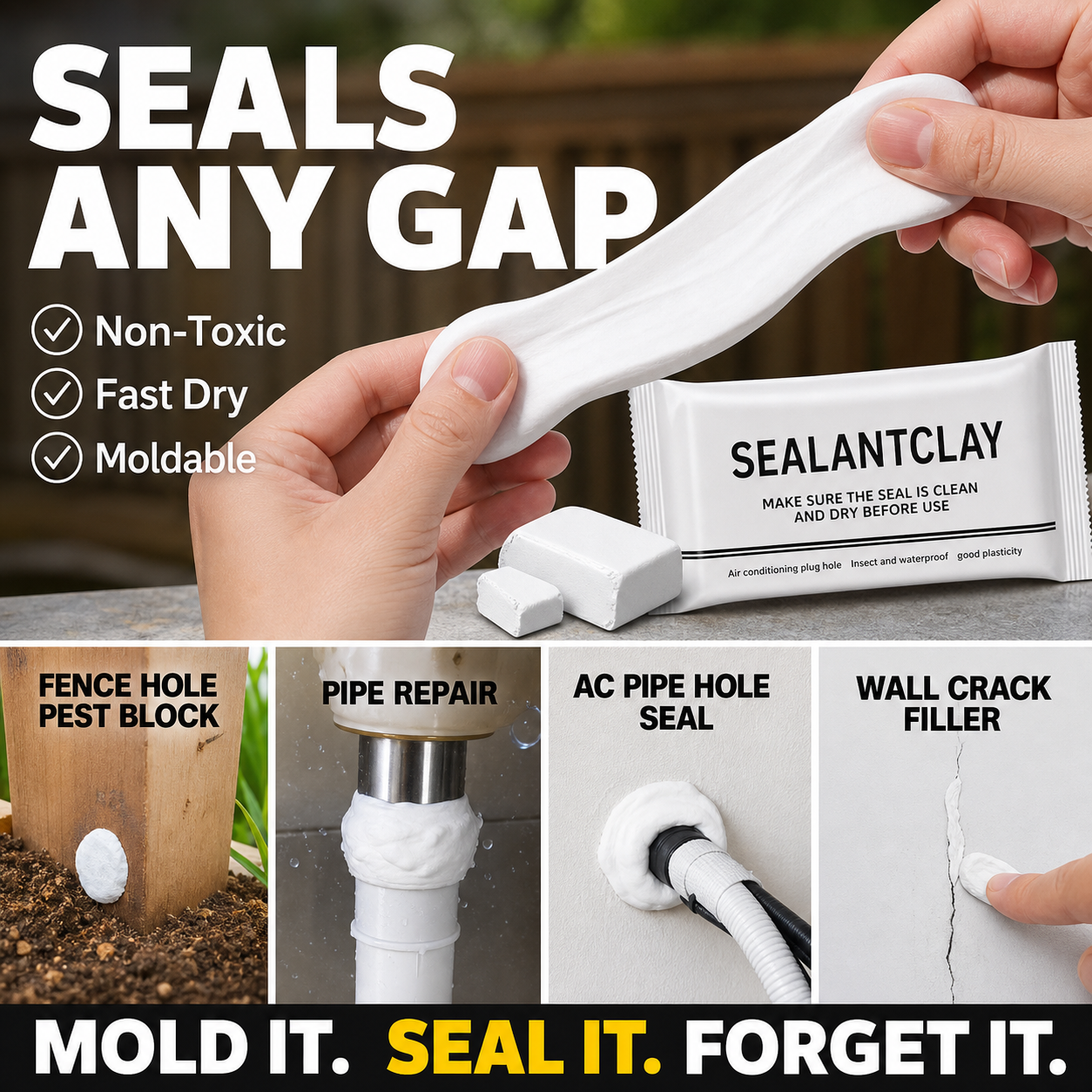 10Pcs Professional Sealant Clay - Waterproof & Anti-Insect Wall Hole Filler Mud