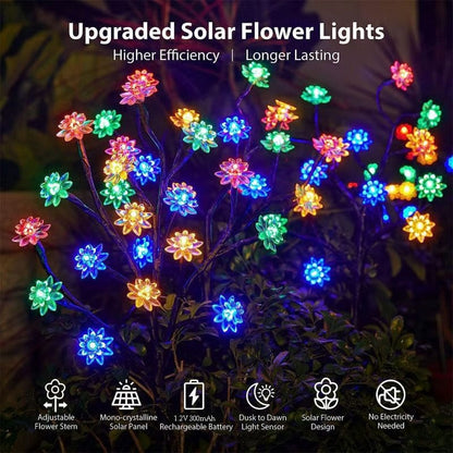 🌸Outdoor Waterproof Cherry Blossom  Multicolor Solar Garden Lights