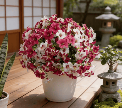 🌱Artificial Flowers for Outdoors.  Fake Outdoor Petunias UV Resistant (Zero Pollen Allergies)