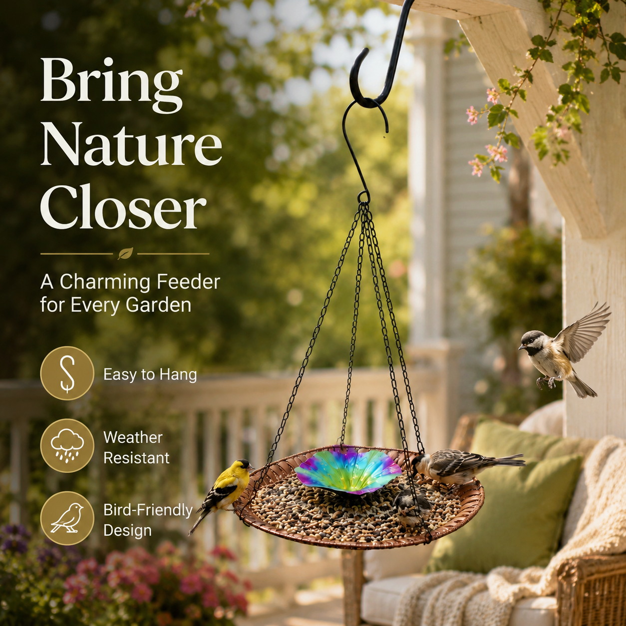 Vintage Hanging Bird Feeder – Bring Nature & Beauty To Your Backyard