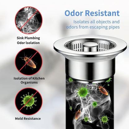 🔥🔥Upgraded 3 in 1 Kitchen Sink Drain Strainer