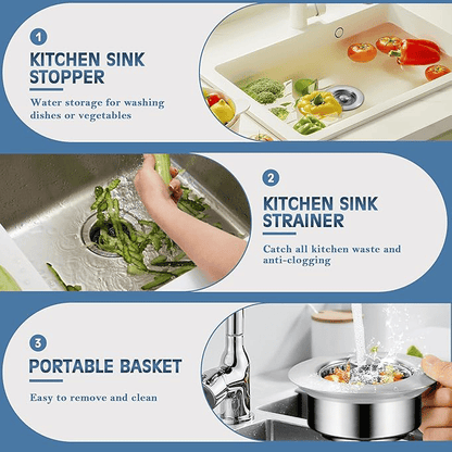 🔥🔥Upgraded 3 in 1 Kitchen Sink Drain Strainer