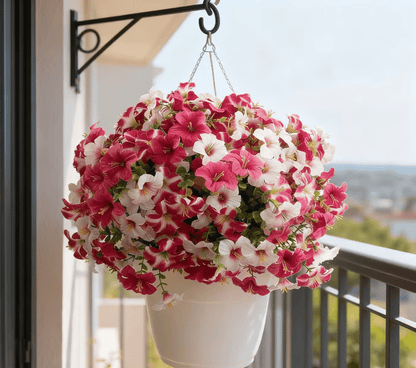 🌱Artificial Flowers for Outdoors.  Fake Outdoor Petunias UV Resistant (Zero Pollen Allergies)