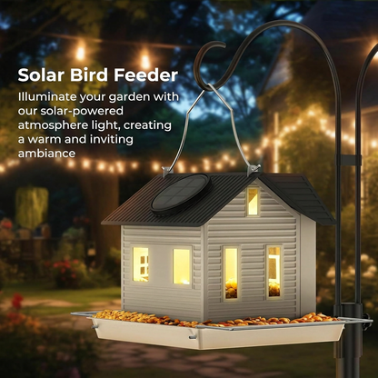 Solar Window Bird Feeder with Auto-Glow Light – Day & Night Bird Watching🐦