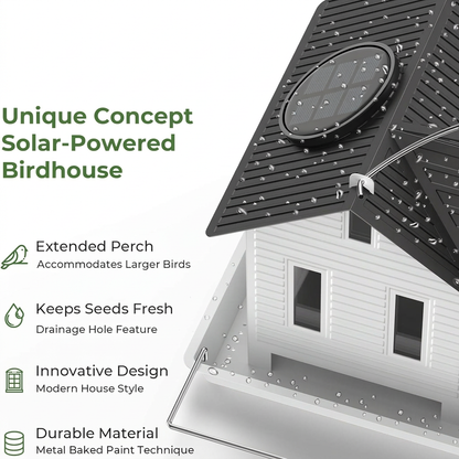 Solar Window Bird Feeder with Auto-Glow Light – Day & Night Bird Watching🐦