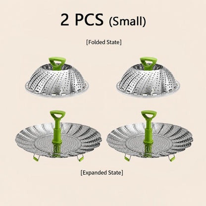 SteamEase Expandable Stainless Steel Steamer Basket for Multiple Pot Sizes