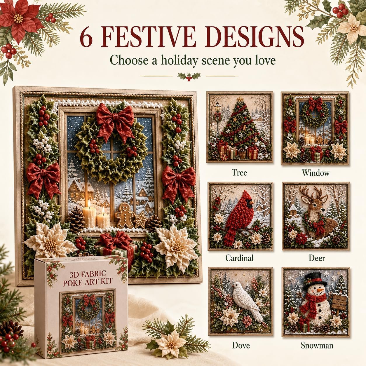 🎁🎅3D Christmas Fabric Stamping Set