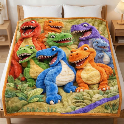 3D Flannel Blanket – Ultra-Soft Dinosaur Adventure Blanket for Kids