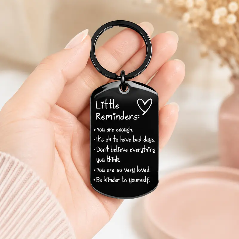 🥳2026 HOT SALE🥳💞50K+ SOLD!⏳✨Engraved Inspirational Stainless Steel Keychain