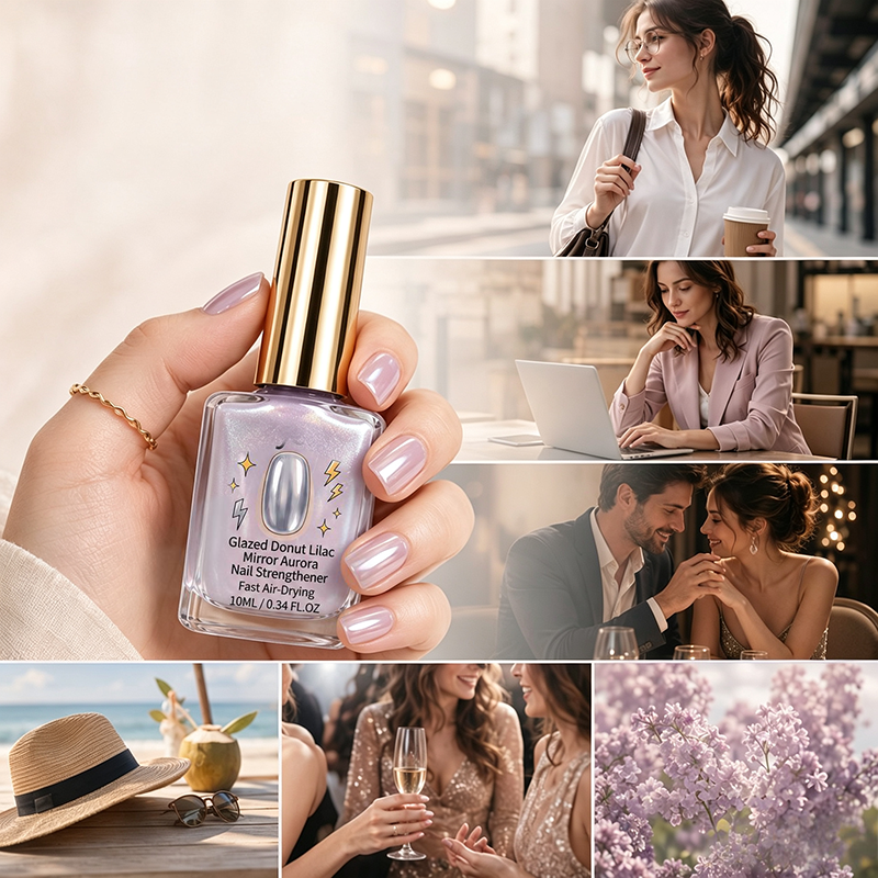 💜💅Last Day Special Price 70% OFF✨Lilac Glossy Mirror Nail Strengthener