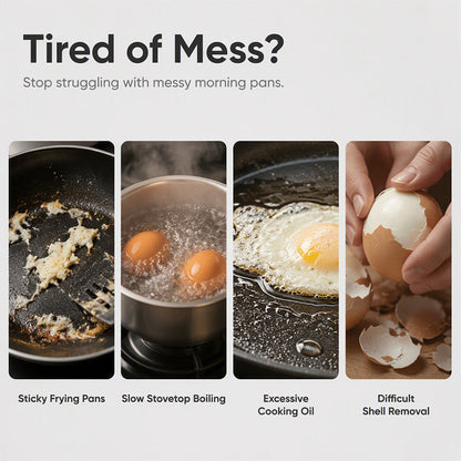 🍳 BUY 1 GET 1 FREE! ✨ Dual Cavity Microwave Egg Poacher – Quick Oil-Free Cooking. Food-Grade PP & Versatile Kitchen Essential 💫